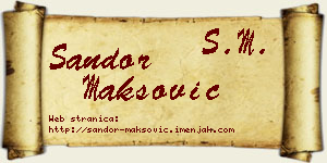 Šandor Maksović vizit kartica